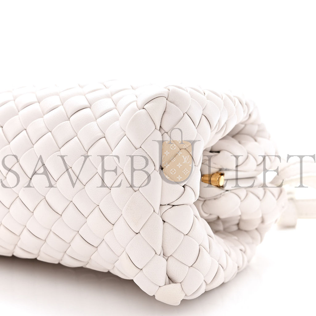 BOTTEGA VENETA NAPPA INTRECCIATO MINI TOP HANDLE SHOULDER BAG CHALK (22*17*9cm)